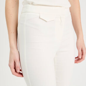 Pantalon large fluide ecru femme
