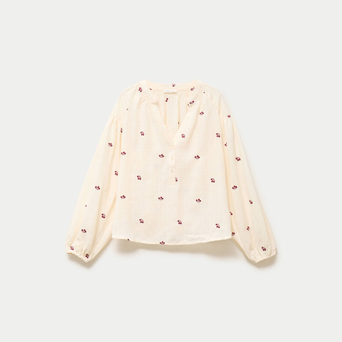 Blouse avec broderie bordeaux femme