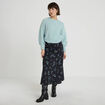 Jupe &eacute;vas&eacute;e longueur 3/4 noir femme