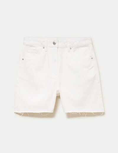 Short en jean 5 poches ecru femme