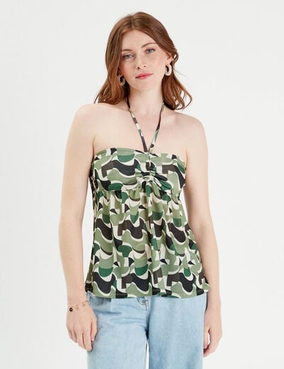 Bustier bretelles nouées vert femme