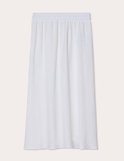 Jupe longue évasée ecru femme