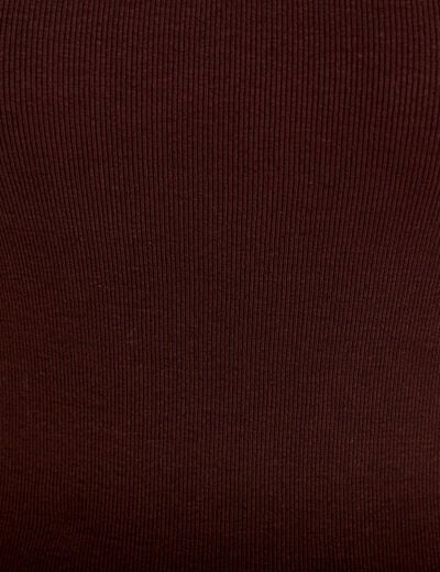 D&eacute;bardeur c&ocirc;tel&eacute; col rond marron fonc&eacute; femme