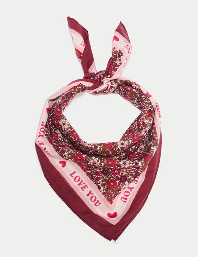 Foulard satin&eacute; soyeux rouge femme