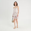 Robe évasée volants blanc femme