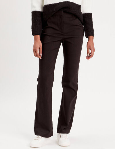 Pantalon bootcut &agrave; pont noir femme