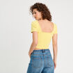 T-shirt manches courtes jaune femme