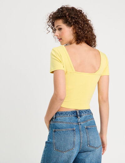 T-shirt manches courtes jaune femme