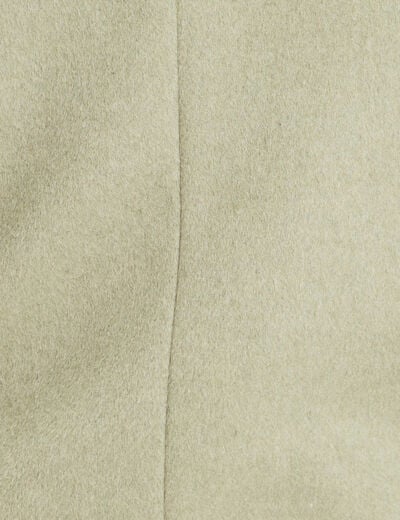 Manteau long droit ceinturé vert kaki femme