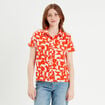 Chemise manches courtes orange femme