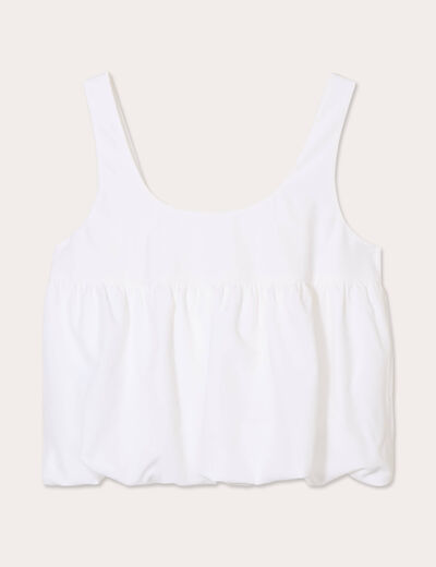 Crop top avec noeud ecru femme