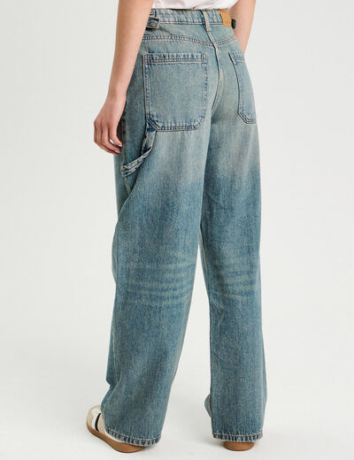 Jeans large avec pattes denim dirty femme