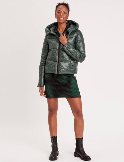 Robe moulante col polo vert femme