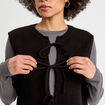 Gilet sans manches noué noir femme