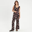 Combinaison pantalon large noir femme