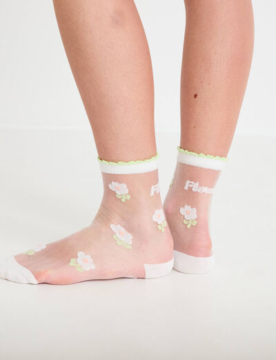Chaussettes ecru femme