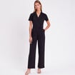 Combinaison pantalon &agrave; pinces noir femme