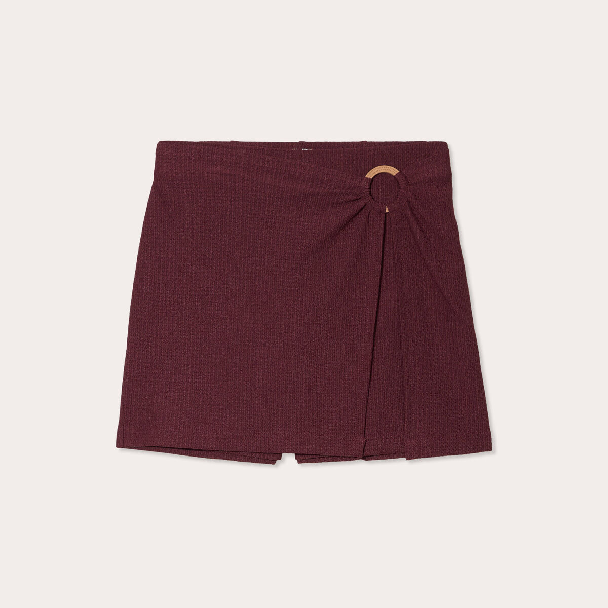 Jupe-short évasée prune femme