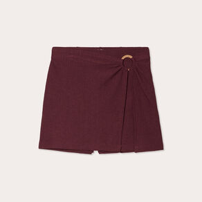 Jupe-short évasée prune femme