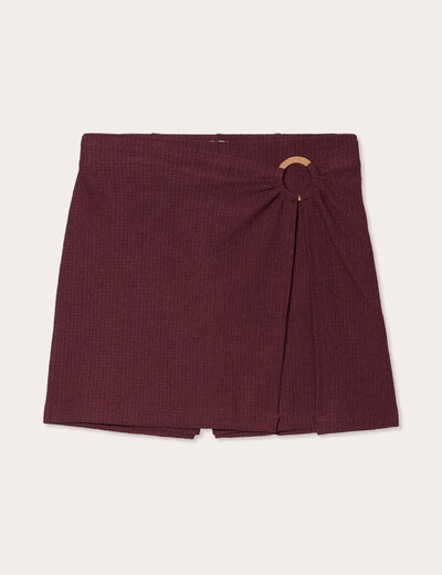 Jupe-short évasée prune femme