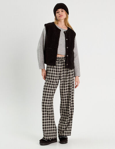 Pantalon large noir femme