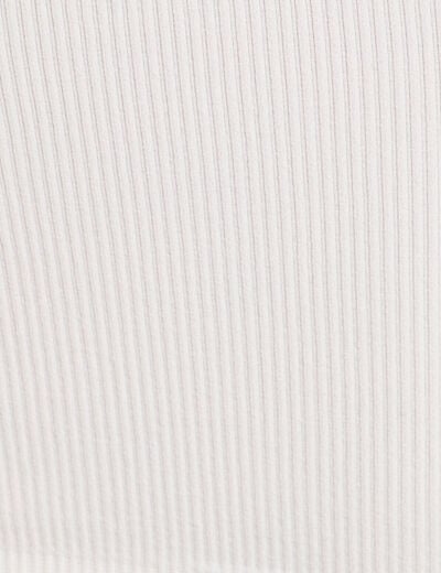 Crop top côtelé ecru femme