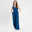 Combinaison pantalon ceintur&eacute;e bleu marine femme