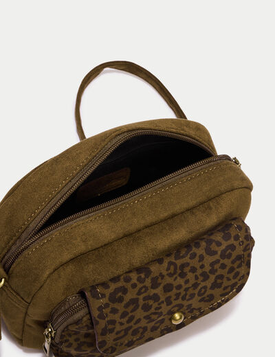 Sac aspect daim vert kaki femme