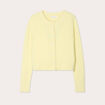 Gilet manches longues cropped jaune clair femme