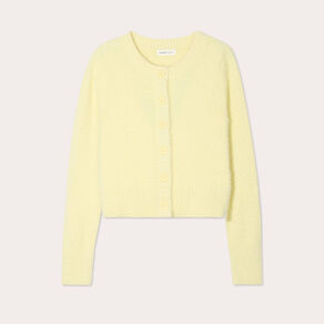 gilet manches longues cropped jaune clair femme Gilet manches longues cropped jaune clair femme