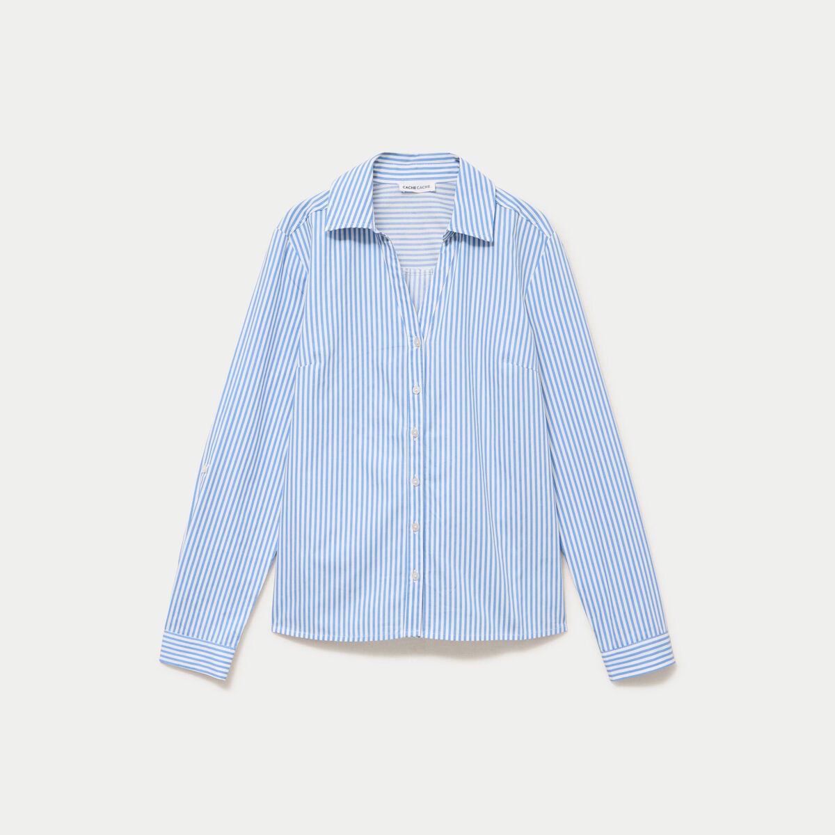 Chemise col classique bleu femme