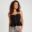 Bustier cropped avec boutons noir femme