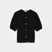 Blouse droite manches courtes noir femme