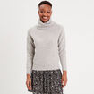 Pull avec col roulé gris clair femme