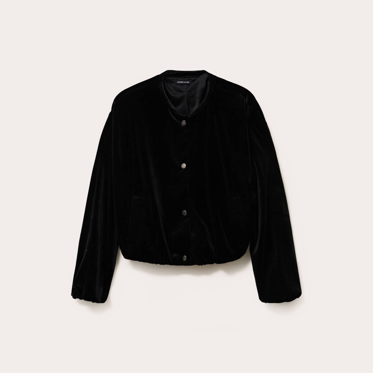Veste teddy velours noir femme