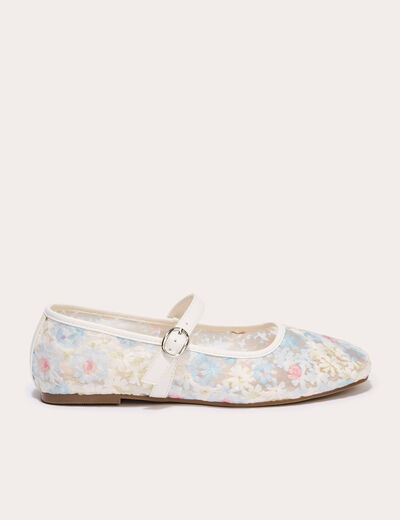 Ballerines en dentelle ecru femme