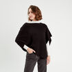 Poncho asymétrique noir femme