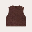 Pull sans manches marron foncé femme