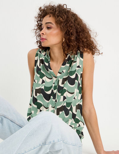 Chemise sans manches vert femme