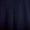 Blouse ajour&eacute;e col v manches courtes bleu marine femme
