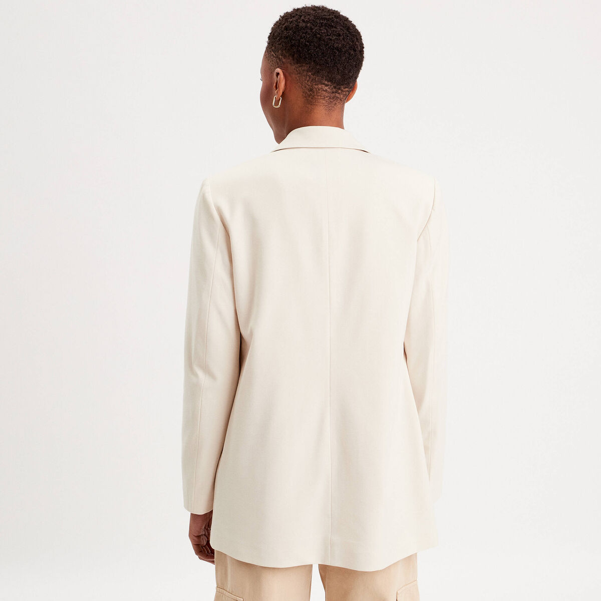 Veste blazer ajustée ecru femme