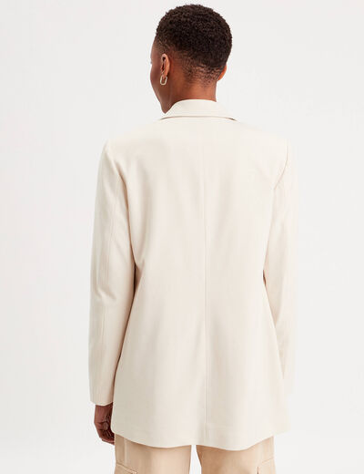 Veste blazer ajustée ecru femme