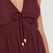 Robe midi évasée sans manches prune femme