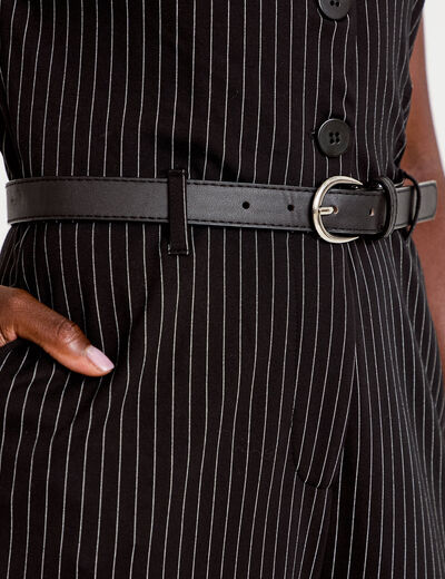 Combinaison large ceinture amovible noir femme