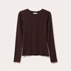 T-shirt manches longues cintré marron foncé femme