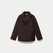 Blazer oversize manches longues daim marron chocolat femme