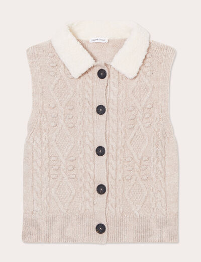 Gilet sans manches beige femme