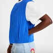 Gilet barman ample cropped pliss&eacute; bleu electrique femme