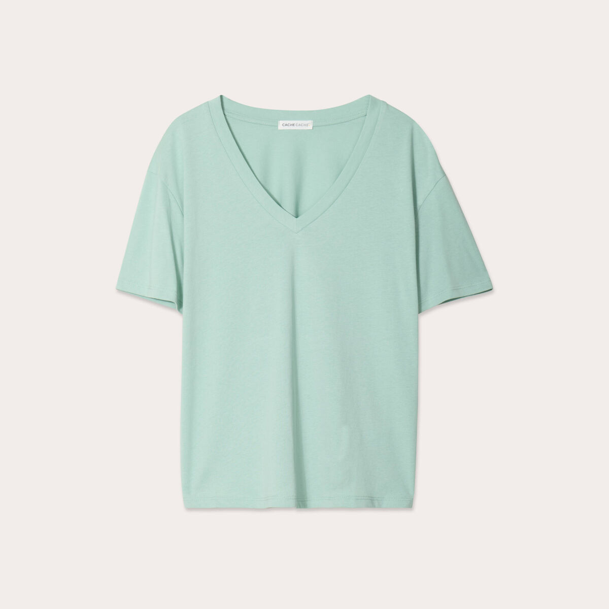 T-shirt manches courtes vert clair femme
