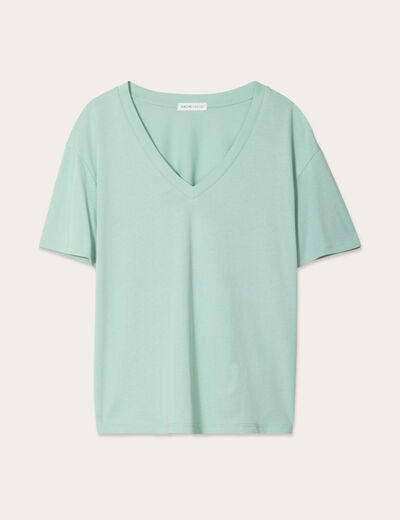 T-shirt manches courtes vert clair femme